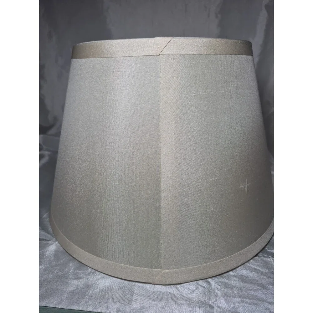Vintage Restoration Hardware Ivory Silk Drum Roll With Slant Shade 8 1/2